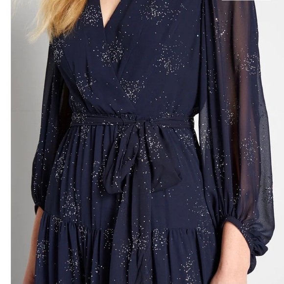 NWT - ModCloth Its a Long Story Chiffon Maxi Dress - Picture 2 of 8